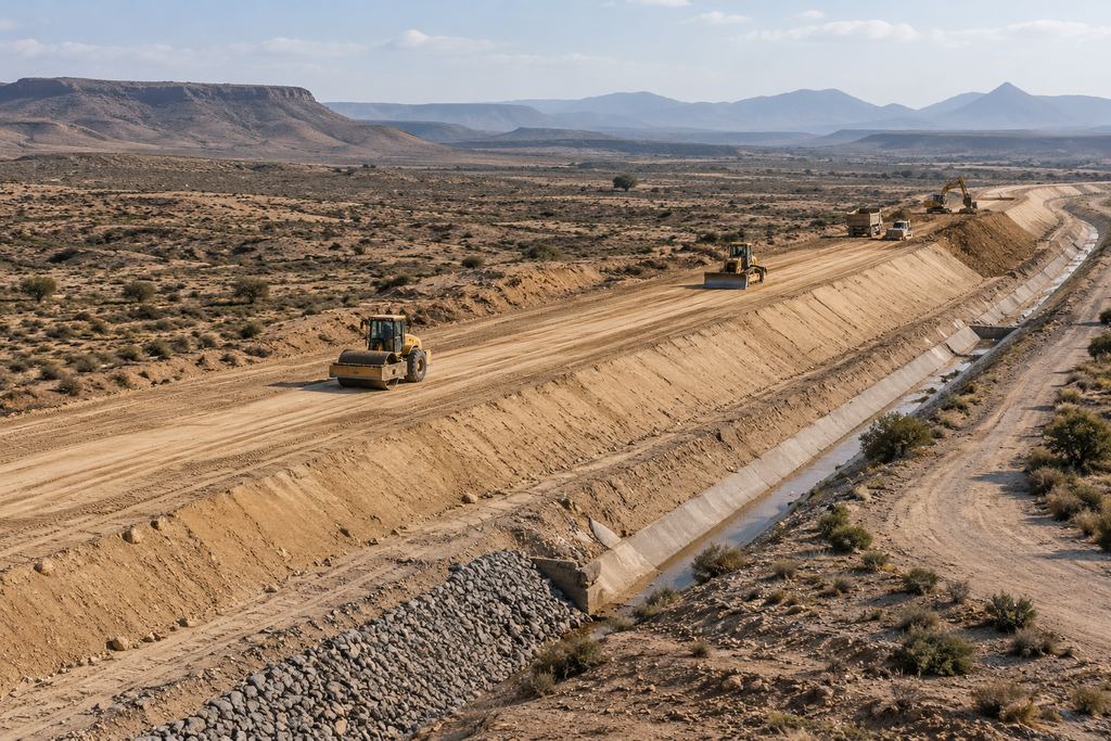Terrassement d’un remblai routier et drainage