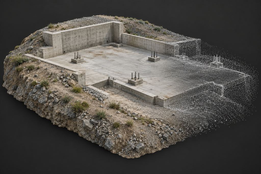 Modèle 3D d’une plateforme et de ses ouvrages